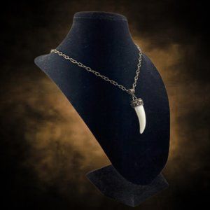 Antique Bronze Enamel Tooth Necklace